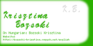 krisztina bozsoki business card